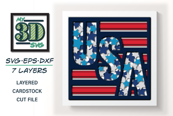 3D 4th of July Patriotic Design