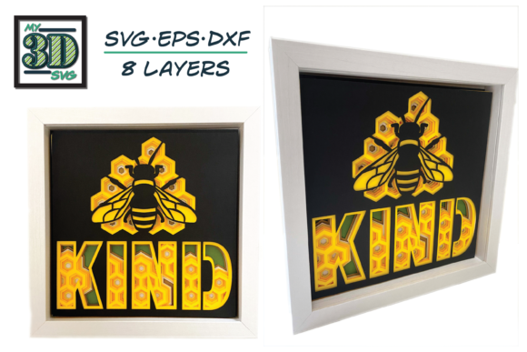 3D Bee - Bee Kind Shadow Box: A Strategic Tool for Creative Branding and Communication
