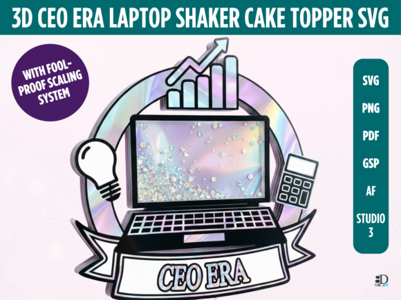 3D CEO Era Laptop Shaker Cake Topper SVG: A Creative Solution for Celebrating Leadership