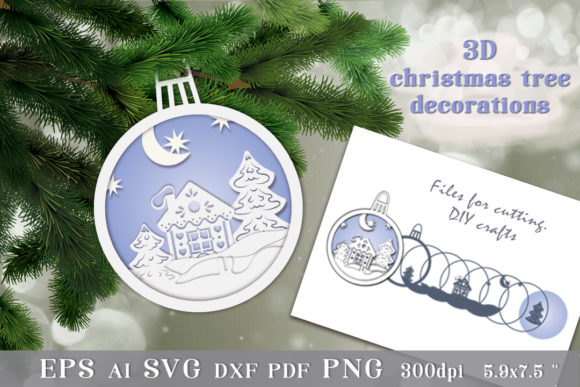 3D Christmas Tree Decoration SVG for Creative Holiday Crafts