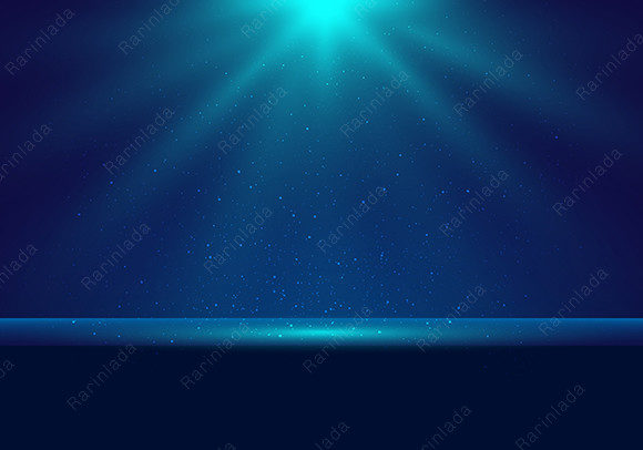 3D Dark Blue Stage Lighting Dust Scene