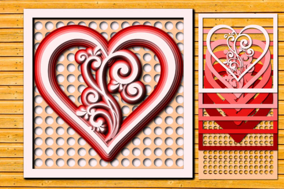 3D Paper Love Multilayered Heart Design