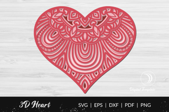 3D Valentine Love Mandala Cut File