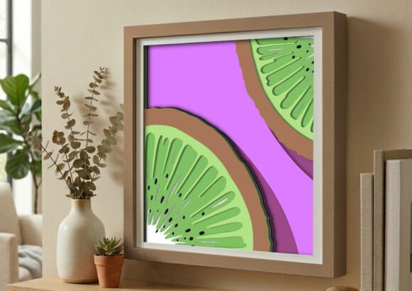 Elevate Your Design Projects with the Kiwi Fruit 3D Shadow Box