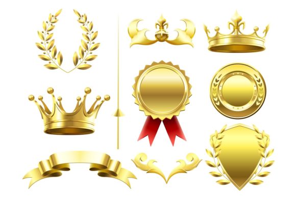 Heraldic 3D Elements: A Realistic Vector Set for Professional Design and Branding