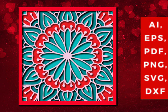 Layer Valentine Mandala 3d SVG Cut File