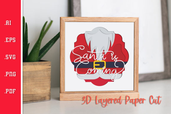 Santa Is Coming - 3D Layered Paper Cut: A Creative Holiday Design Option