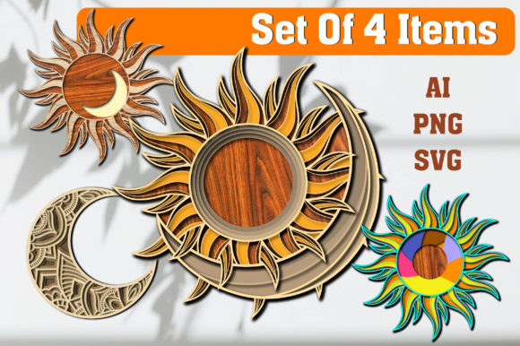 Sun and Moon 3D Layered Bundle