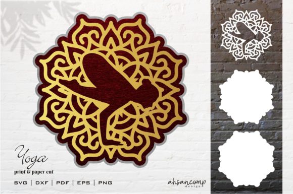 Yoga Vector Mandala SVG 3D Layered: Creative Design Potential